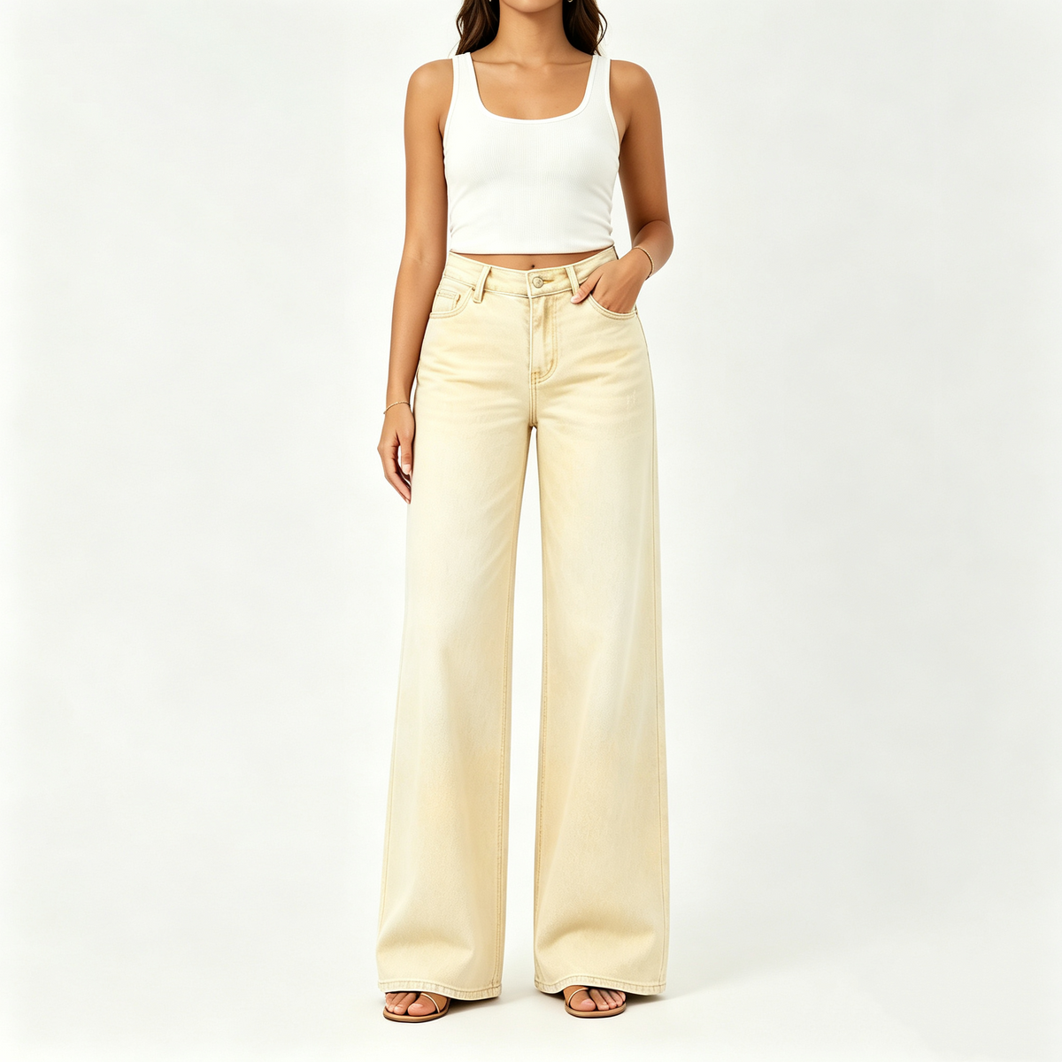 Rise Baggy Stretchy Wide Leg Jeans