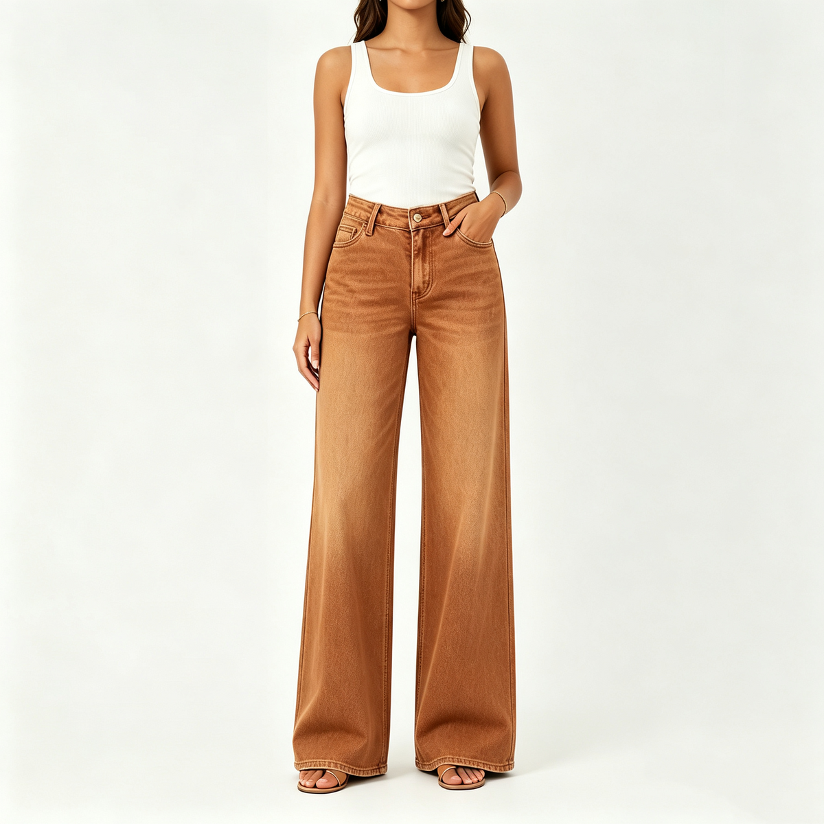 Rise Baggy Stretchy Wide Leg Jeans