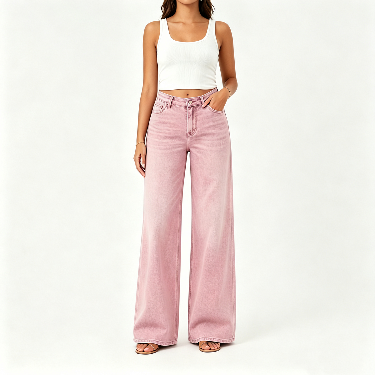 Rise Baggy Stretchy Wide Leg Jeans