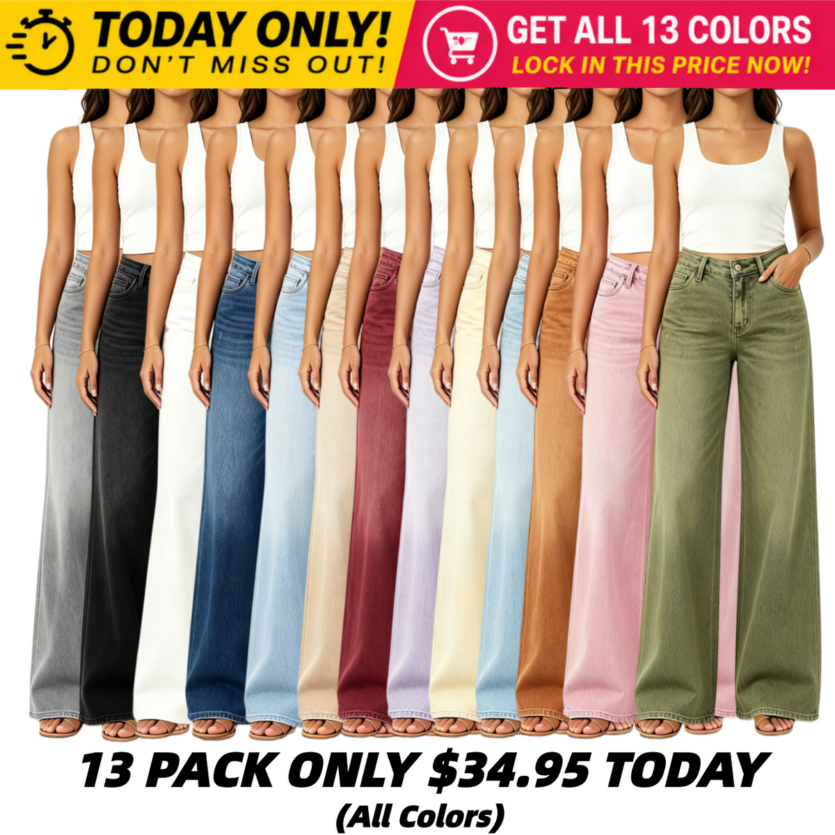 Rise Baggy Stretchy Wide Leg Jeans
