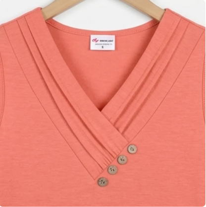 Women Summer Button Down V Neck T Shirts Sleeveless Loose Fit Fashion Tops