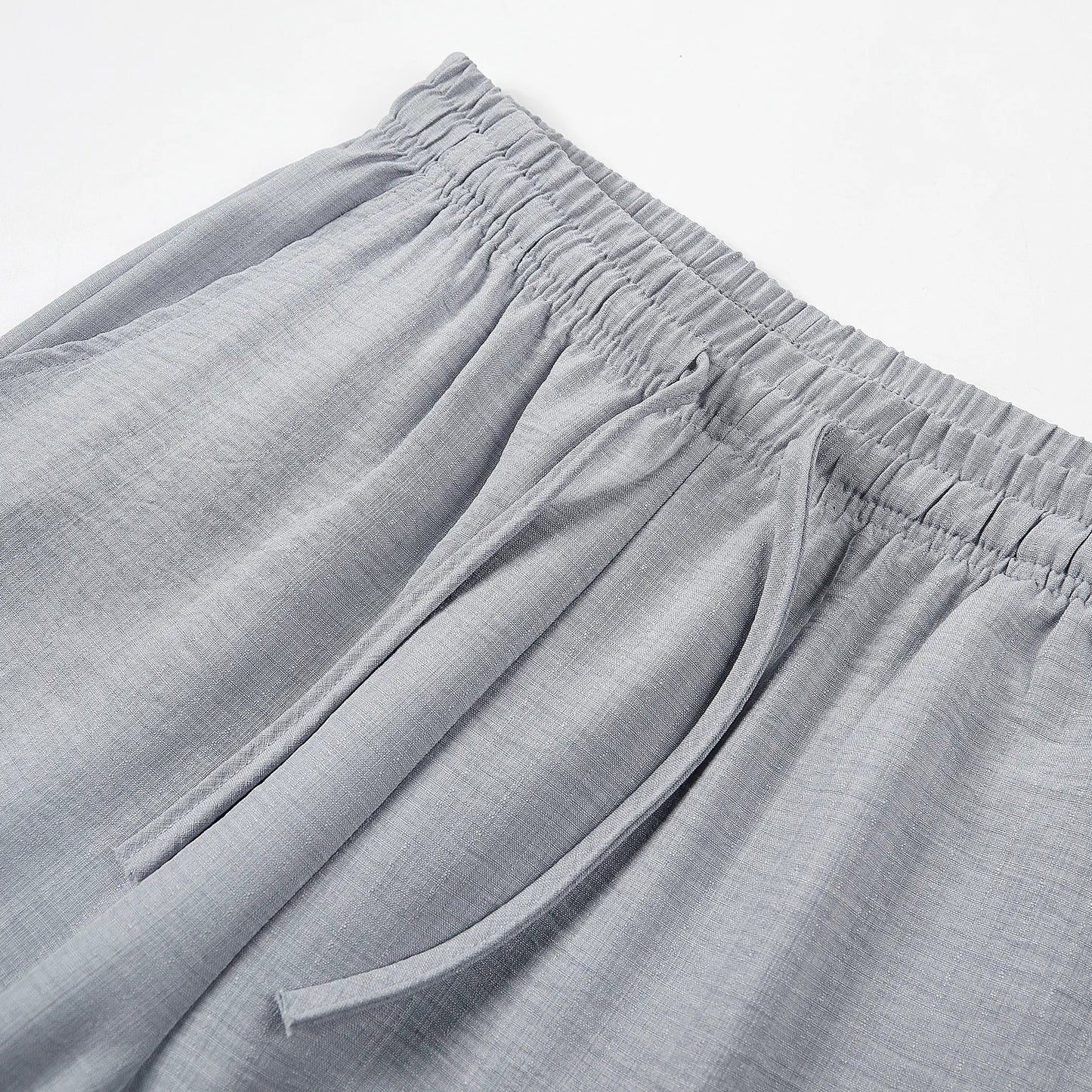 Men Retro Loose Drawstring Breathable Summer Casual Linen Pants
