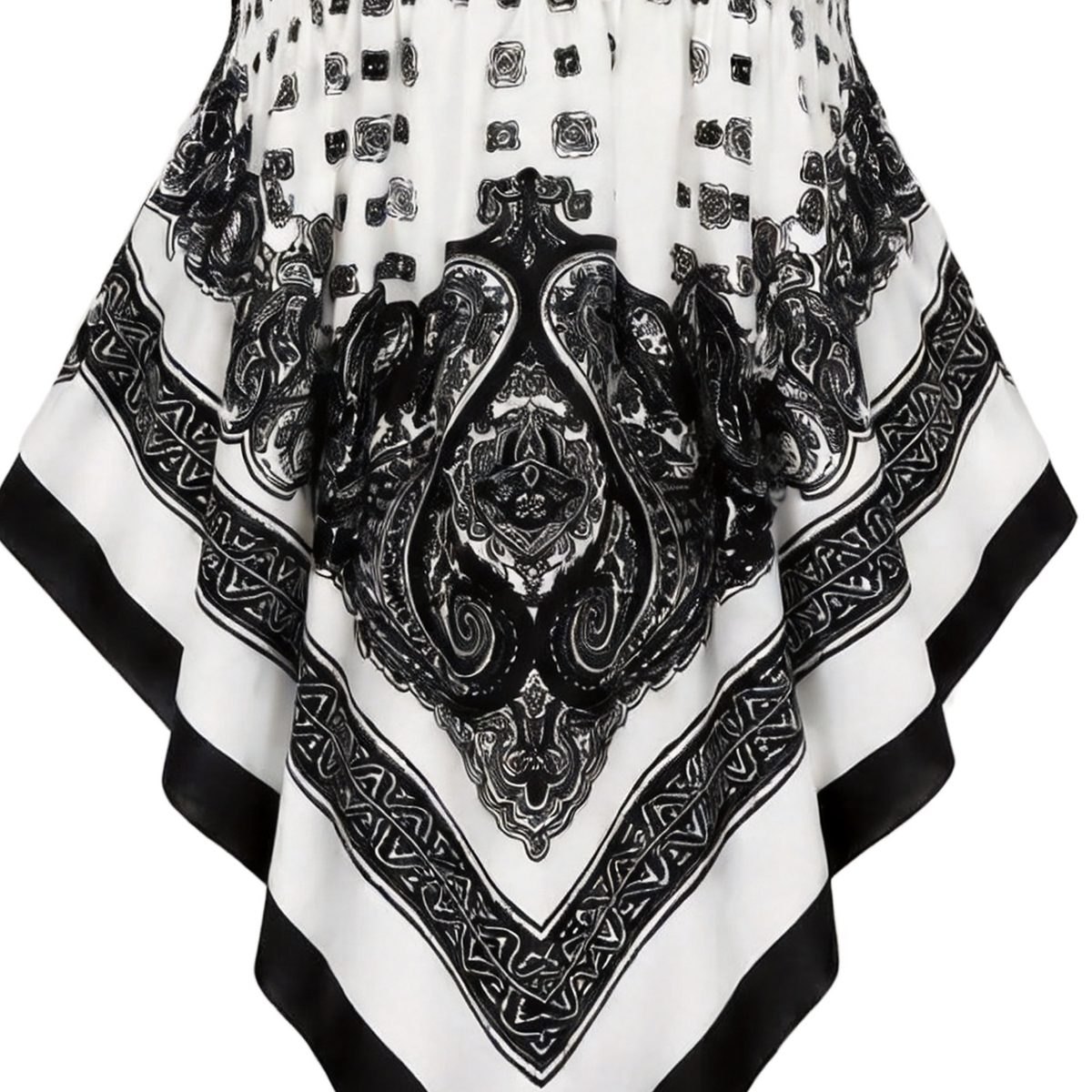 Plus Size Women's Ethnic Print Strapless Top, Bohemian Style Asymmetrical Hem Tube Top, Casual Summer Fashion Top Fit