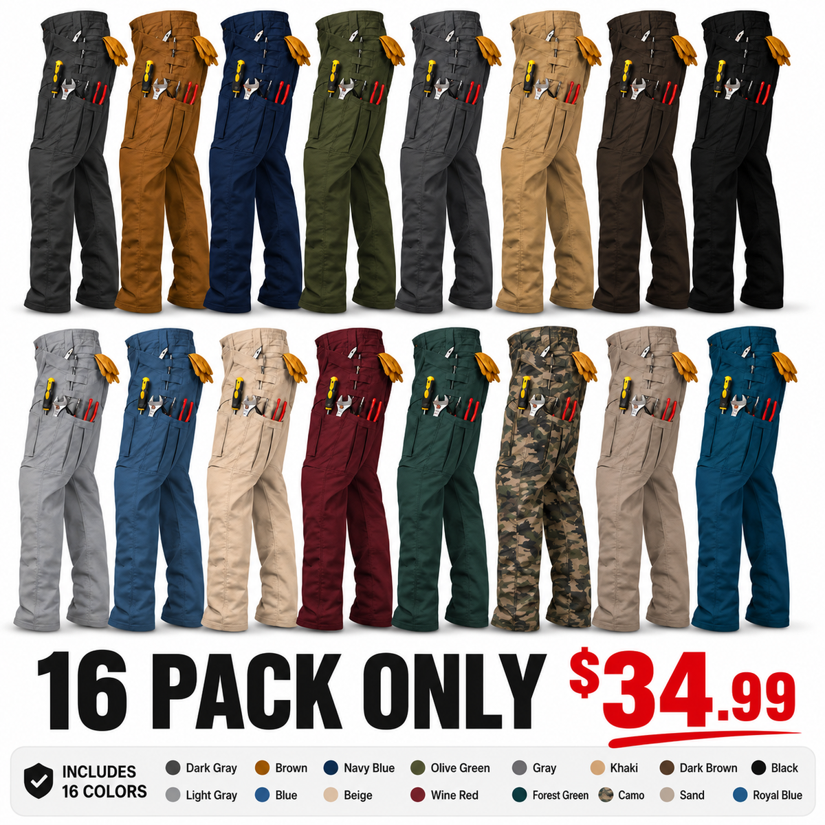✨Men's Cargo Pants,Tactical Pants for Men Stretch,Durable Ripstop EDC Work Pants for Hiking