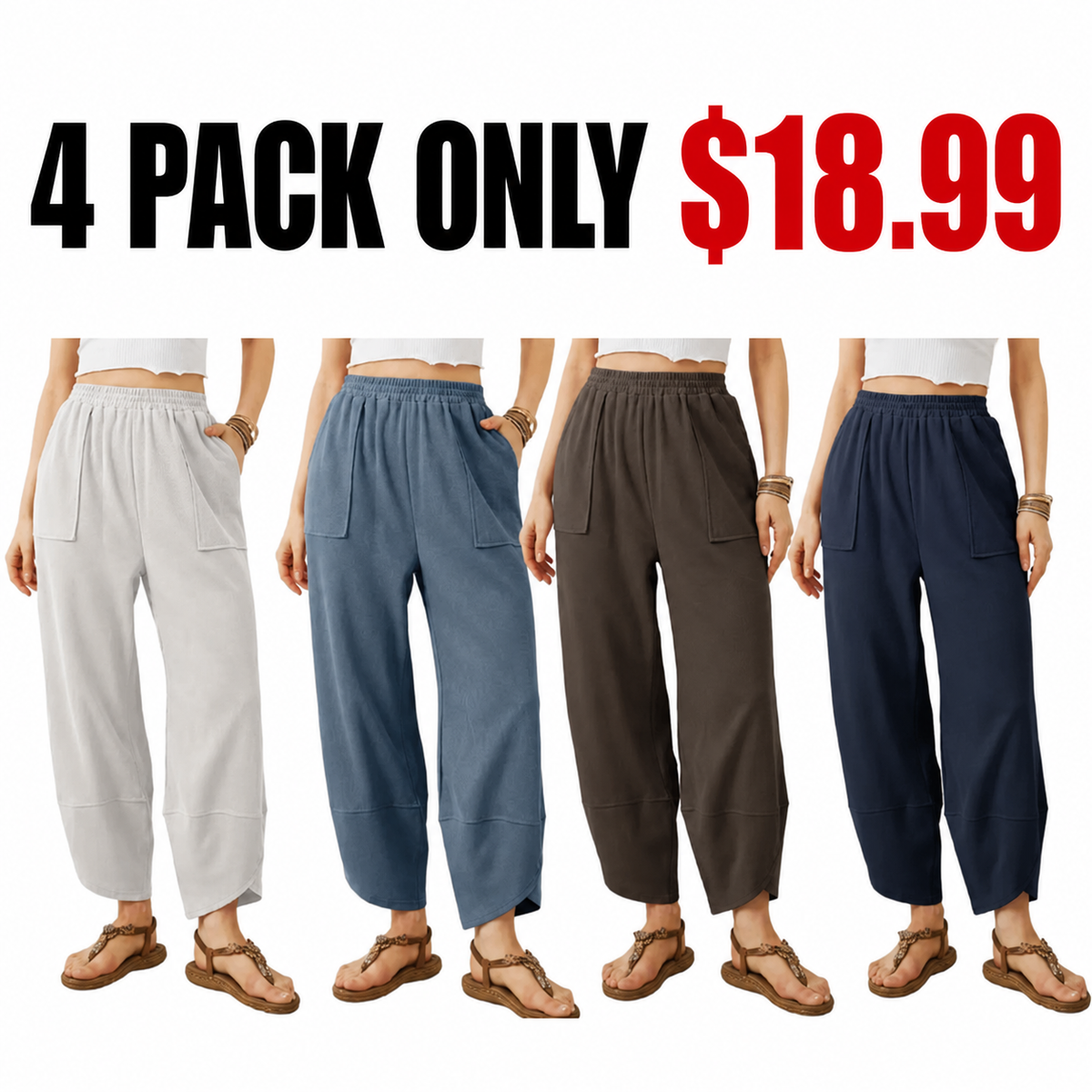 🔥Women's wide-leg relaxed casual pantsone-piece wide-leg trousers🔥