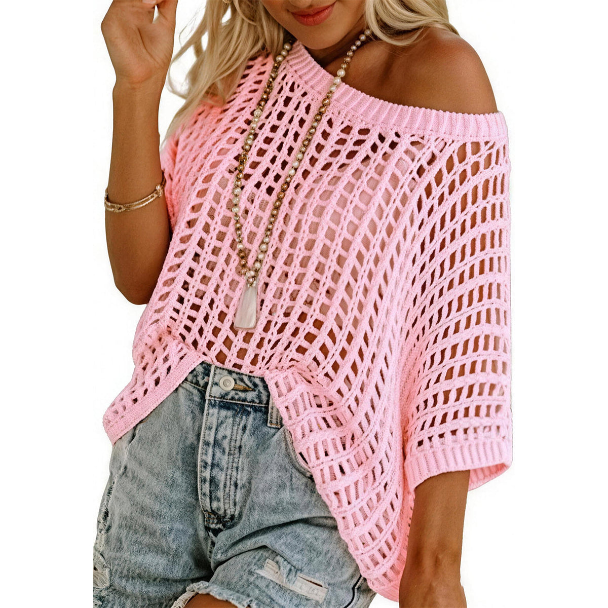 🎉This Week's Special Sales✨Womens Crochet Pullover Top