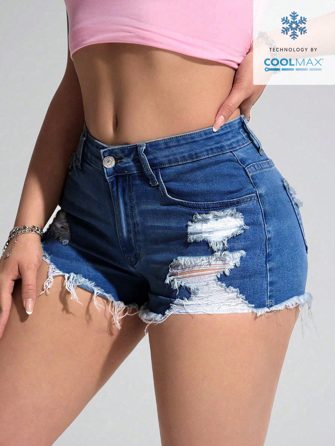 ✨Women's Ripped Raw Trim Denim Shorts✨