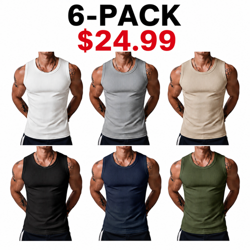 Men's Wide Strap Ribbed Tank Top