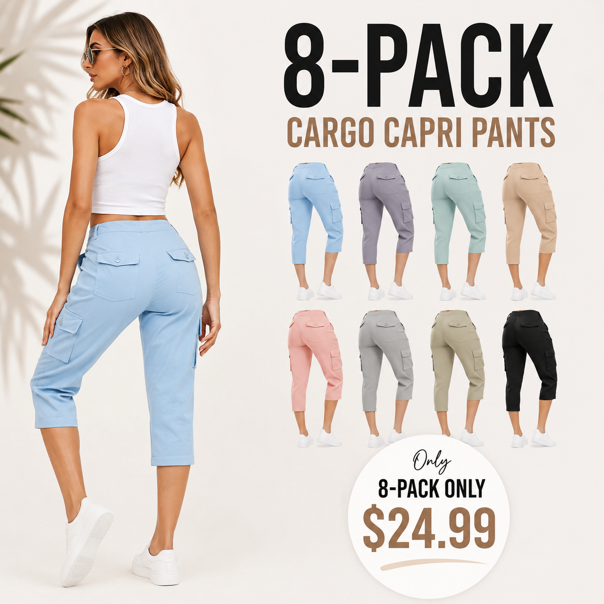 ❤️Special Sale❤️Women's Lightweight Cargo Capris
