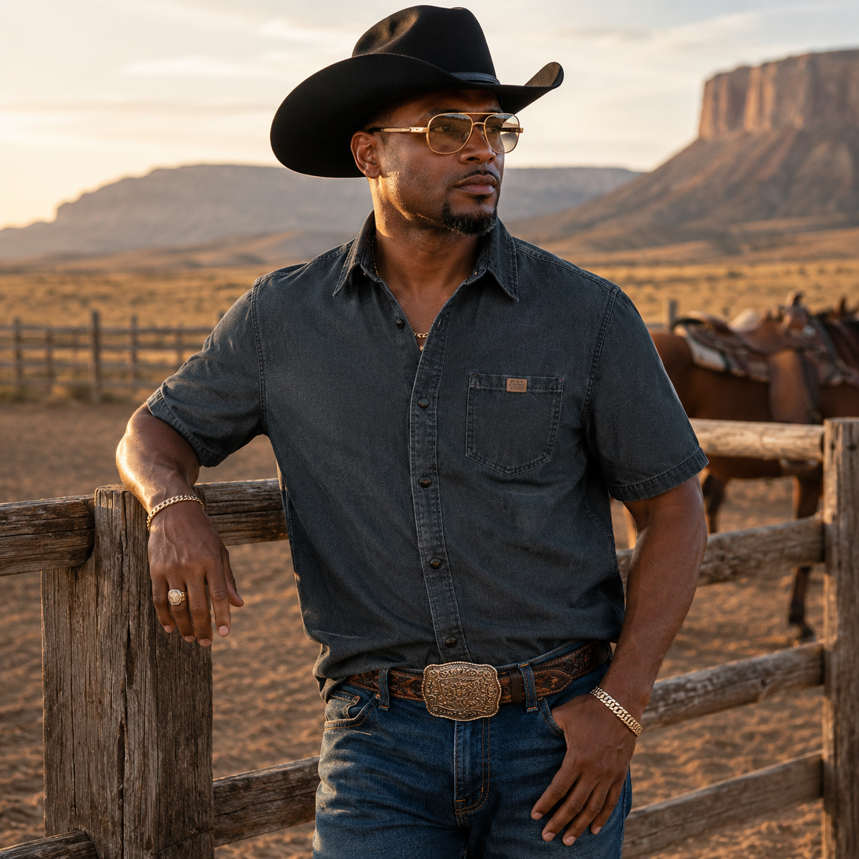 MEN'S DENIM WESTERN SHIRTS