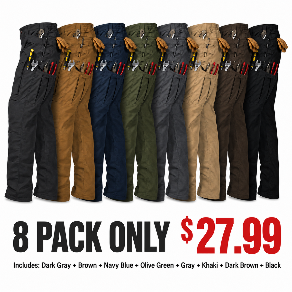 ✨Men's Cargo Pants,Tactical Pants for Men Stretch,Durable Ripstop EDC Work Pants for Hiking