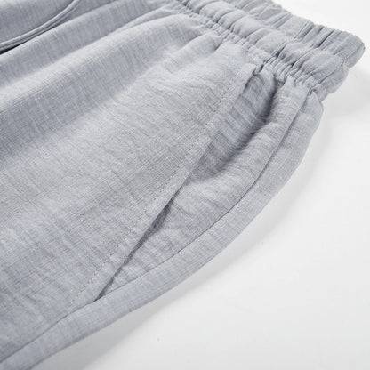 Men Retro Loose Drawstring Breathable Summer Casual Linen Pants