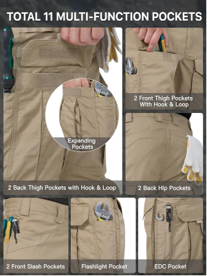 ✨Men's Cargo Pants,Tactical Pants for Men Stretch,Durable Ripstop EDC Work Pants for Hiking